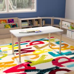 Flash Rectangle Table, Beech/White