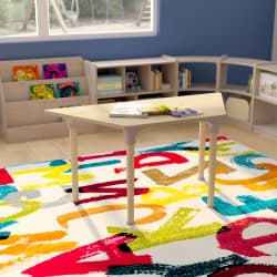 Flash Trapezoid Adjustable Table, Beech