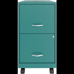 FILE 2DRAWER CASTR 18IN TEAL