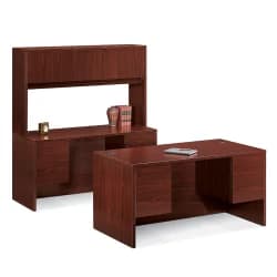 HON Double-Pedestal Desk, Mahogany