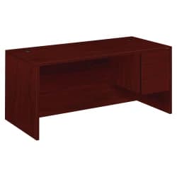 HON Workstation Desk, Mahogany