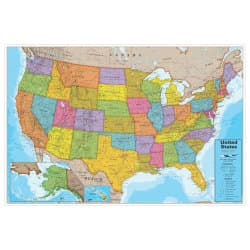 MAP USA 24X36 LAMINATED