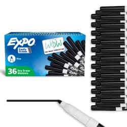 MARKER FINE 36PK BLACK