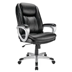 Realspace High-Back Chair, Black/Silver