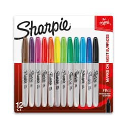 MARKER SHARPIE FINE 12/PK ASTD