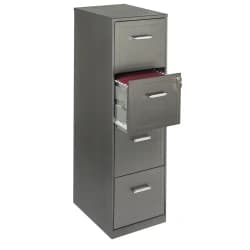 Realspace 4-Drawer Cabinet, Charcoal