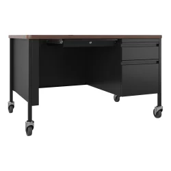 LLR Fortress Desk, Black/Walnut
