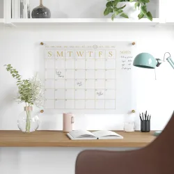 BOARD CALENDAR WALL CLEAR/GOLD
