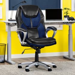 Serta Works High-Back Chair, Blue/Silver