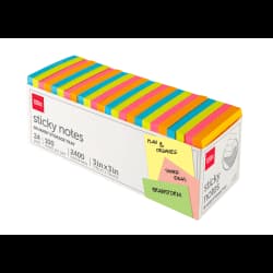STICKYNTE OD 3X3 24PK NEON