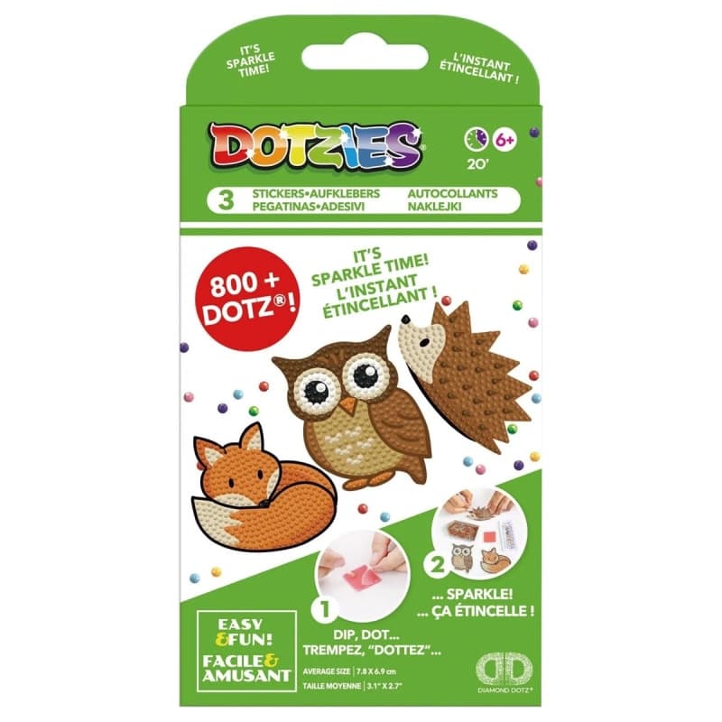 Dotzies 3 Stickers Multi Pack - Forest Friends