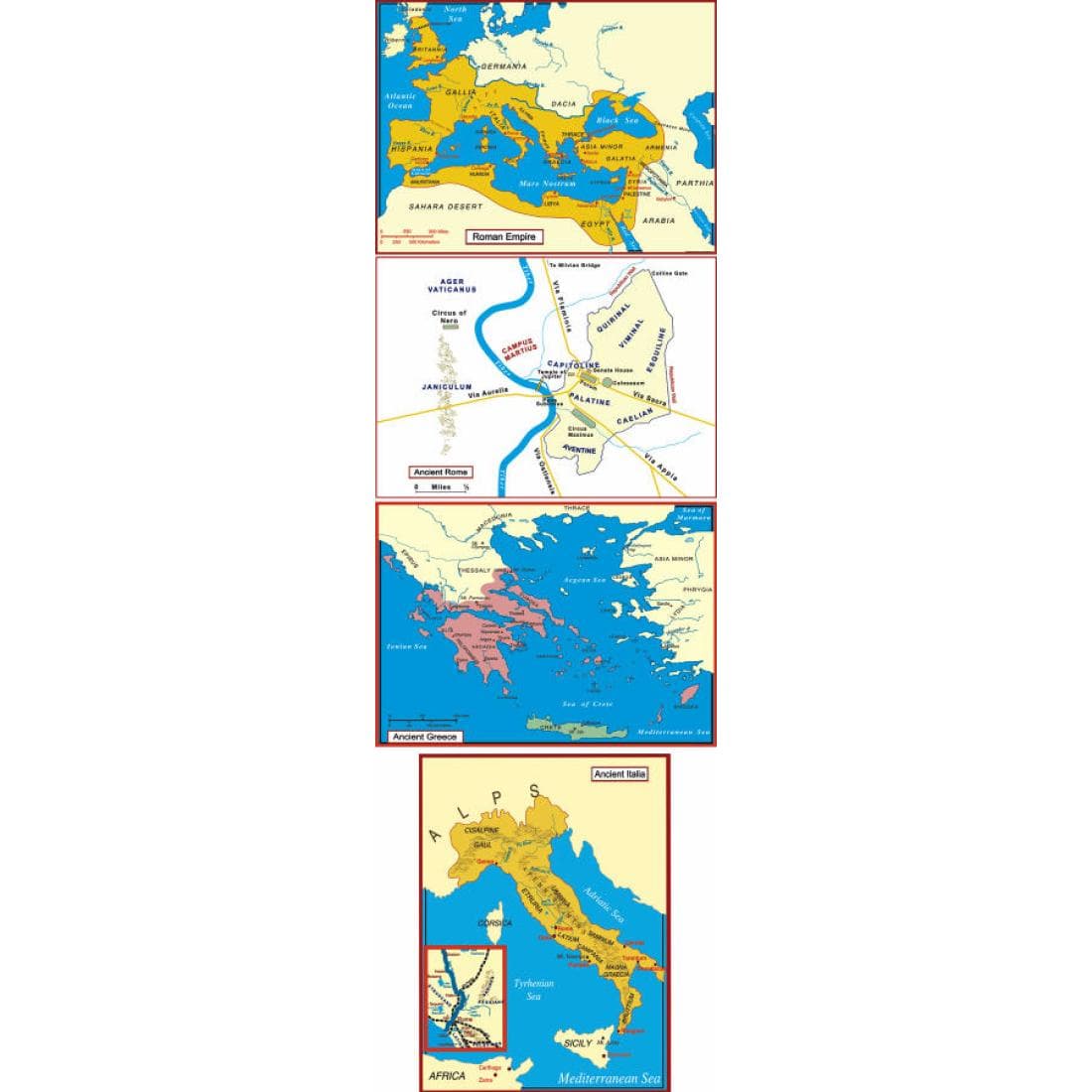 Ancient Civilizations Wall Maps Classroom Size