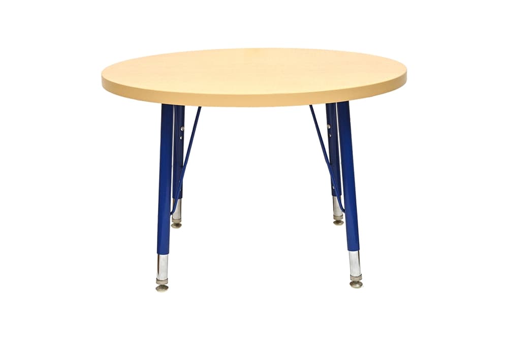 Round Thermofused Table – Maple/Blue