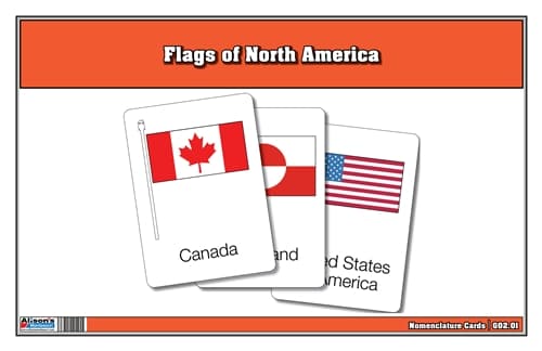 Flags of North America Three Part Cards