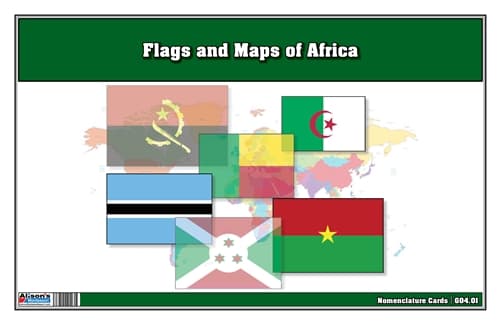 Flags and Maps of Africa Three Part Cards