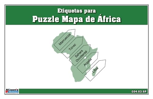 Etiquetas para Puzzle Mapa de África