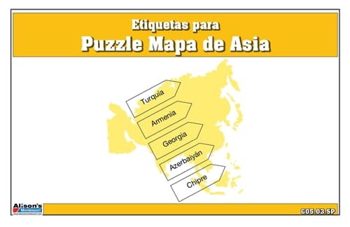 Etiquetas para Puzzle Mapa de Asia