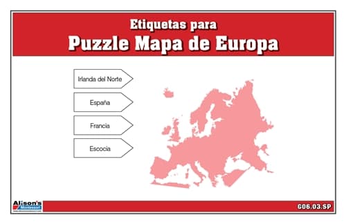 Etiquetas para Puzzle Mapa de Europa