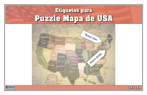 Etiquetas para Puzzle Mapa de USA