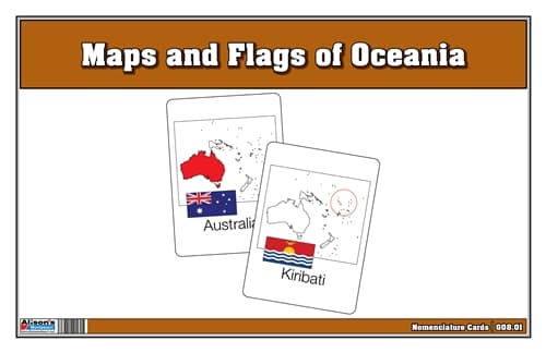 Flags and Maps of Australia Three Part Cards