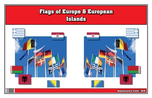 Flags of Europe Three Part Cards