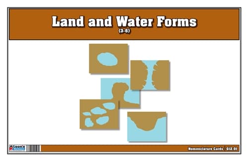 Land and Water Forms Nomenclature Cards 3-6