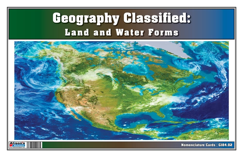 Geography: Land & Water Forms – 3-Part Cards