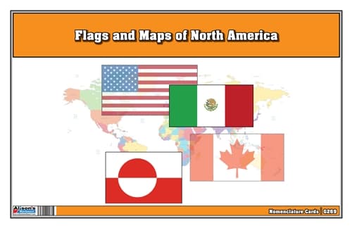 Flags & Maps of North America – 3-Part Cards