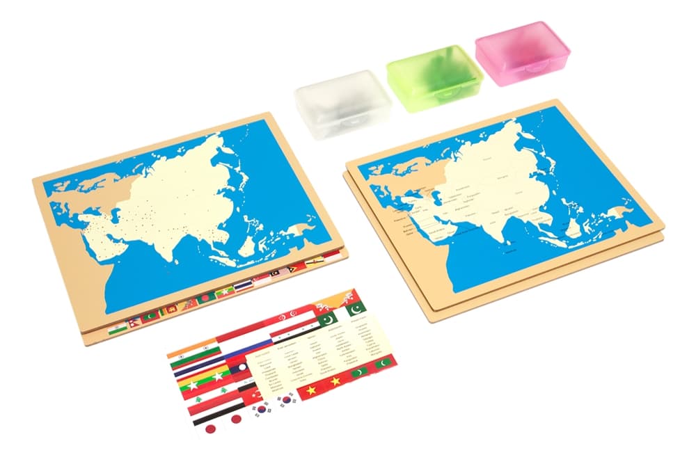 Maps of Asia (Set of 4) – Flags & Push Pins