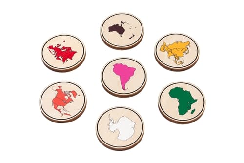 Wooden Memory Game: Continents