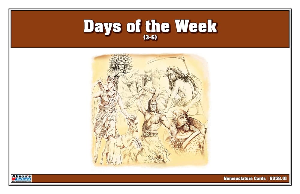 Days of the Week Nomenclature Cards (3-6) Print