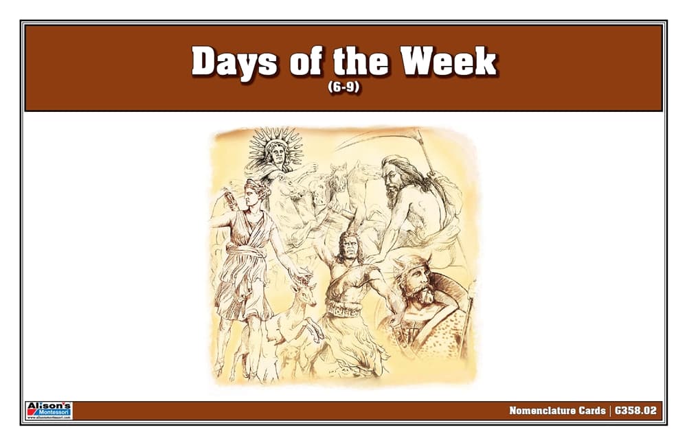 Days of the Week Nomenclature Cards (6-9) Print