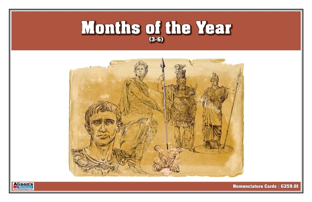 Months of the Year Nomenclature Cards (3-6) Print