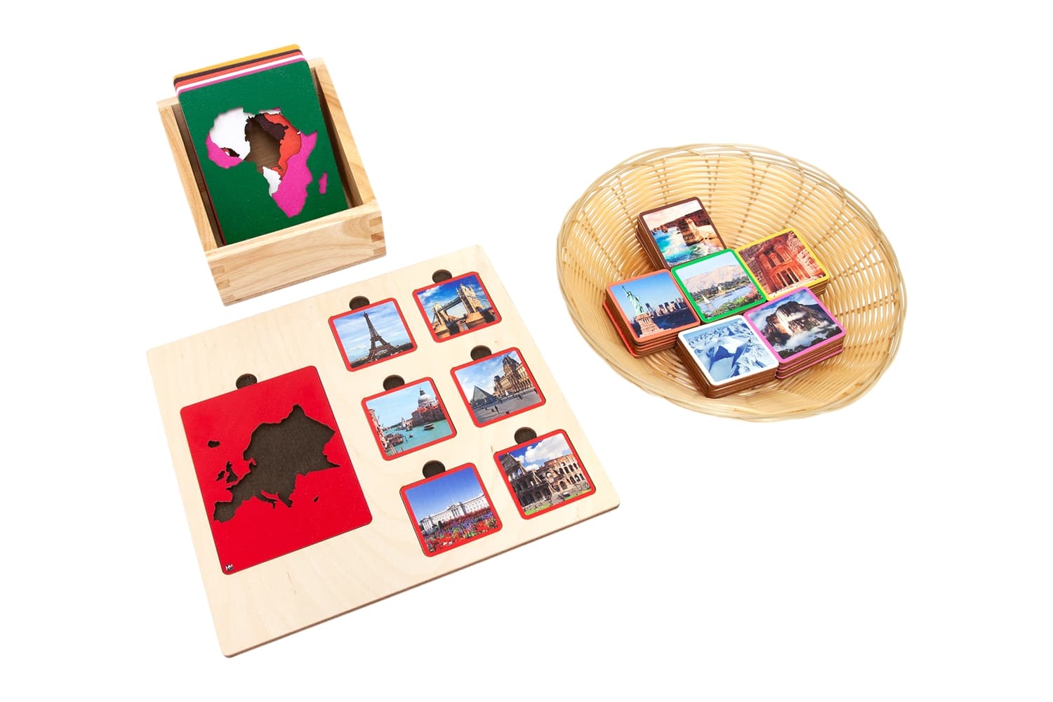 Continents and Their Landmarks Sorting Tiles