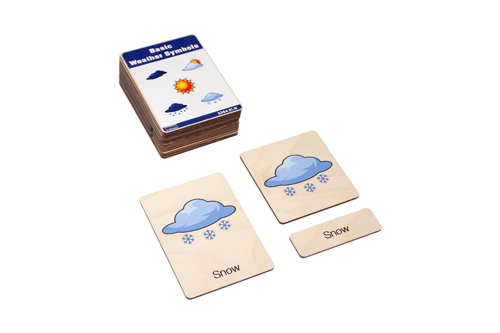 Weather Symbols Wooden Cards (Ages 3–6)