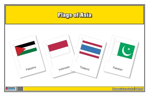 Flags of Asia Three Part Cards