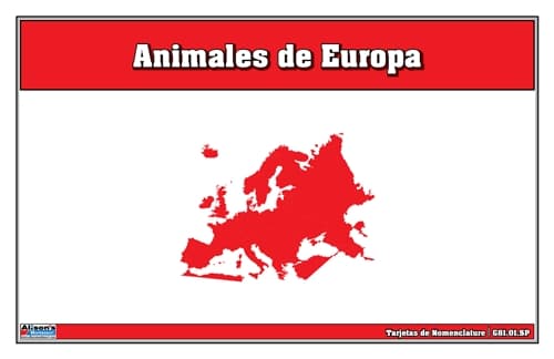 Tarjetas de Nomenclatura de Animales de Europa