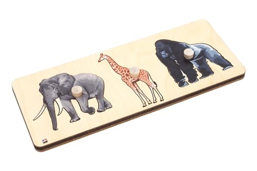 Continent Animals Knobbed Puzzle
