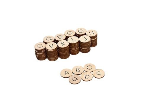 Wooden Round Movable Alphabet