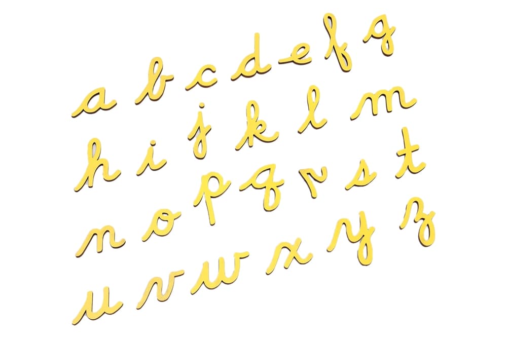 Cursive Movable Alphabet - Yellow(Letters Only)
