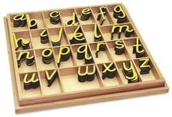 Small Movable Alphabet: D'Nealian - Yellow