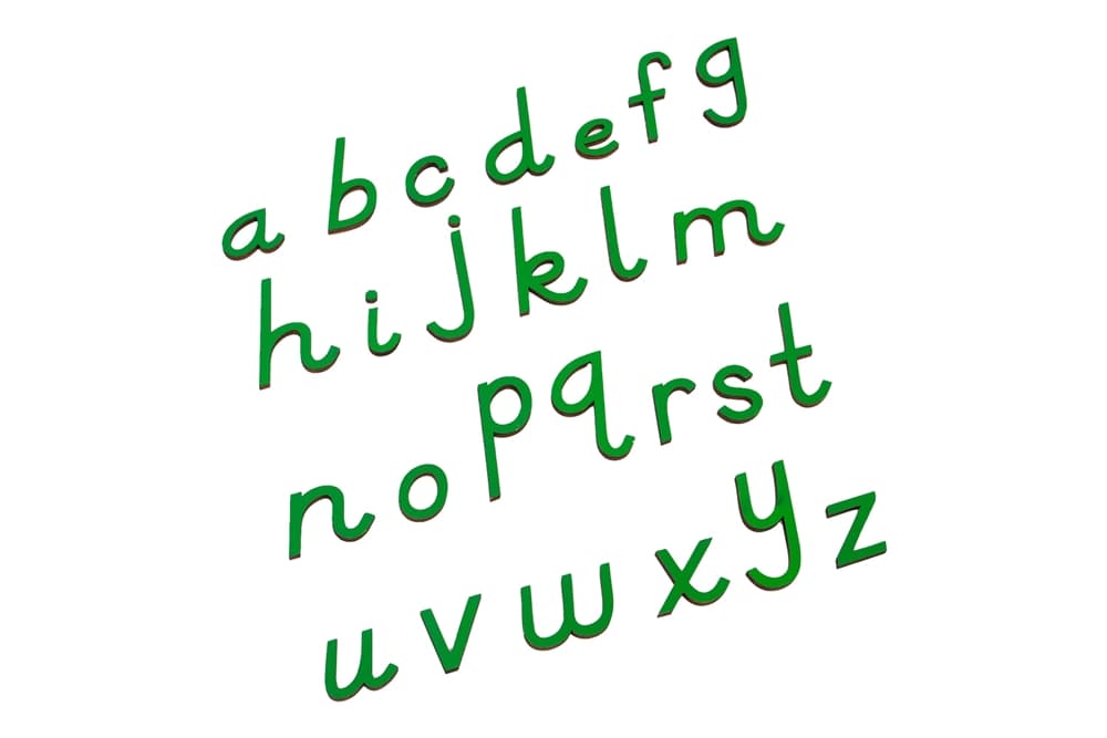 Small Movable Alphabet: D'Nealian - Green
