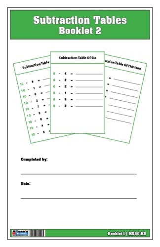 Subtraction Tables Booklet: 2