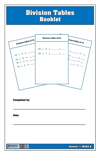 Division Tables Booklet