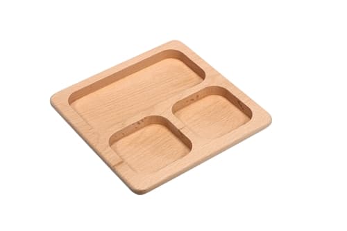 2 Compartment Sorting Tray - Beech Wood