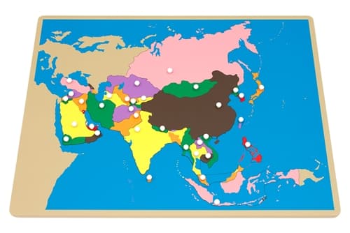 Asia Puzzle Map + Labeled/Unlabeled Charts