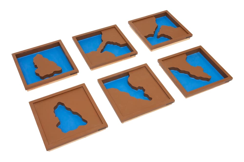 Wooden Land and Water Form Trays Set1 (PQ)