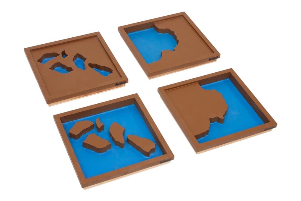Wooden Land and Water Form Trays Set 2 (PQ)