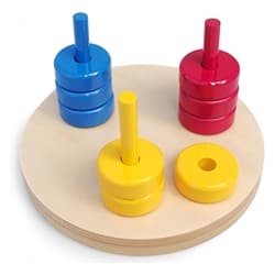 Colored Rings on Dowels (Premium Quality)
