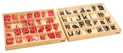 Small Movable Alphabet: Print - Black and Red (PQ)